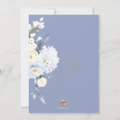 H2 ブルーのアジサイクリームローズのブライダルシャワー 招待状 (裏面)