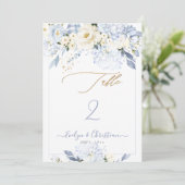 H2 ブルー ハイドレンジア クリーム ローズ テーブル No. 招待状 (スタンド正面)