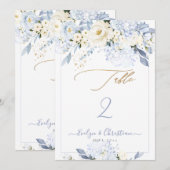 H2 ブルー ハイドレンジア クリーム ローズ テーブル No. 招待状 (正面/裏面)