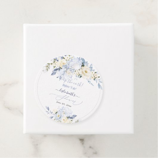 H2 ブルー ハイドレンジア クリーム ローズ ブライダル シャワー フェイバータグ (インサイチュ)