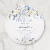 H2 ブルー ハイドレンジア クリーム ローズ ブライダル シャワー フェイバータグ (正面)