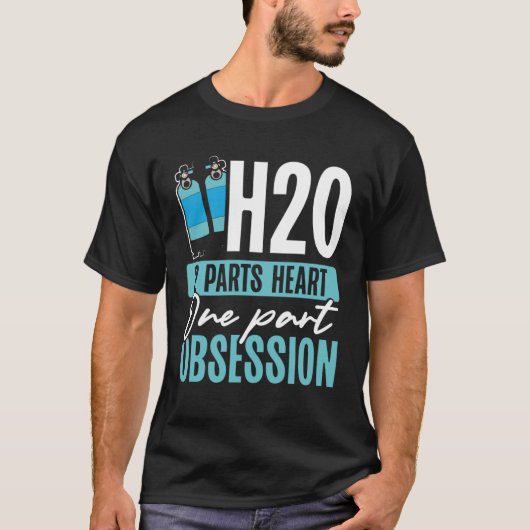 H2O 2パーツハート1パーツ強迫水泳 Tシャツ (正面)