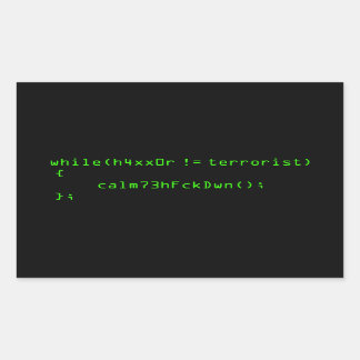 h4xx0r !=テロリスト 長方形シール