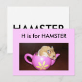 「H」はハムスターのアルファベットフラッシュカード用 ポストカード (正面/裏面)