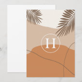 H -イニシャルモノグラムレターH抽象デザイン 招待状 (正面/裏面)