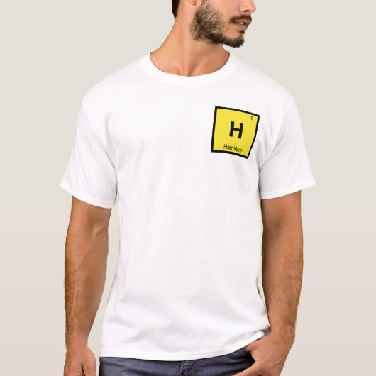 H - ハミルトン ニュージャージー 化学 周期表 Tシャツ (正面)