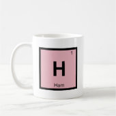 H - ハム 化学 周期表の記号 コーヒーマグカップ (左)