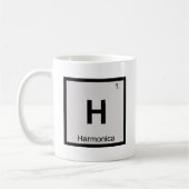 H – ハーモニカ音楽化学周期表 コーヒーマグカップ (左)