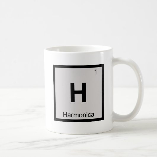 H – ハーモニカ音楽化学周期表 コーヒーマグカップ (右)