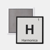 H - ハーモニカ 音楽 化学周期表 マグネット (正面/裏面)