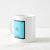 H - ヒト おもしろい 化学 元素記号 Tシャツ コーヒーマグカップ (正面左)