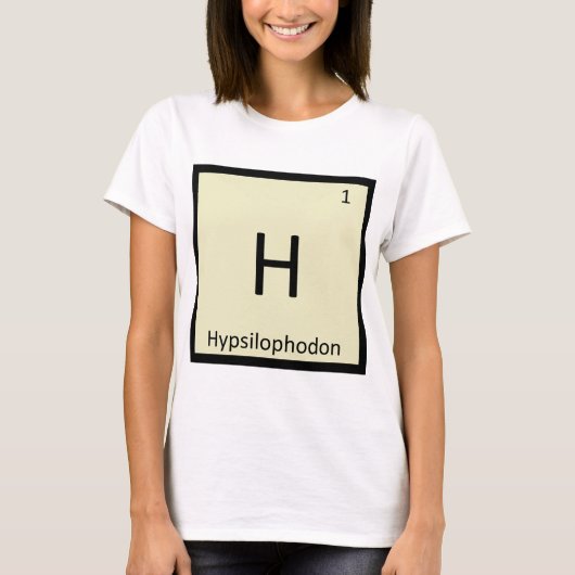H - ヒプシロフォドン 恐竜 化学元素 Tシャツ (正面)