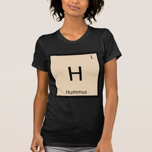 H – フムス前菜ケミストリー周期表 Tシャツ (正面)