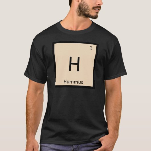 H – フムス前菜ケミストリー周期表 Tシャツ (正面)