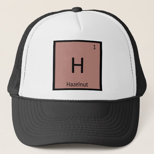 H - ヘーゼルナッツの化学元素記号 パート キャップ (正面)