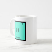 H -ホーマーおもしろいな化学要素の記号のTシャツ コーヒーマグカップ (正面左)