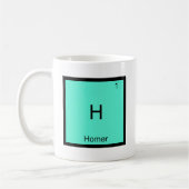 H -ホーマーおもしろいな化学要素の記号のTシャツ コーヒーマグカップ (左)