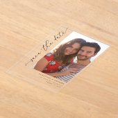 H モダン 2シンプル写真Save the Date アクリル招待状 (レイダウン)