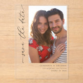 H モダン 2シンプル写真Save the Date アクリル招待状 (正面)