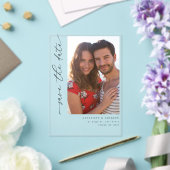 H モダン 2シンプル写真Save the Date アクリル招待状 (インサイチュ (ウェディング))