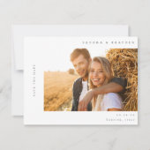 H モダン 2シンプル写真Save the Date 招待状 (正面)