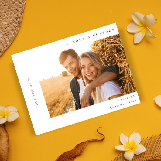 H モダン 2シンプル写真Save the Date 招待状