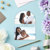 H モダン Duo写真Save the Date Arc アクリル招待状 (インサイチュ (ウェディング))