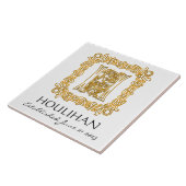 "H"姓の記念日結婚モノグラムタイル タイル (側面)