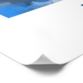 "H"恐竜の水彩青い子供の名前のポスター ポスター (角)