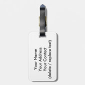 H.A.S. 芸術の荷物のラベル; イメージのcholla、宝石、羽 ラゲッジタグ (裏面縦)