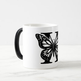 H Alphabet black butterfly モーフィングマグカップ