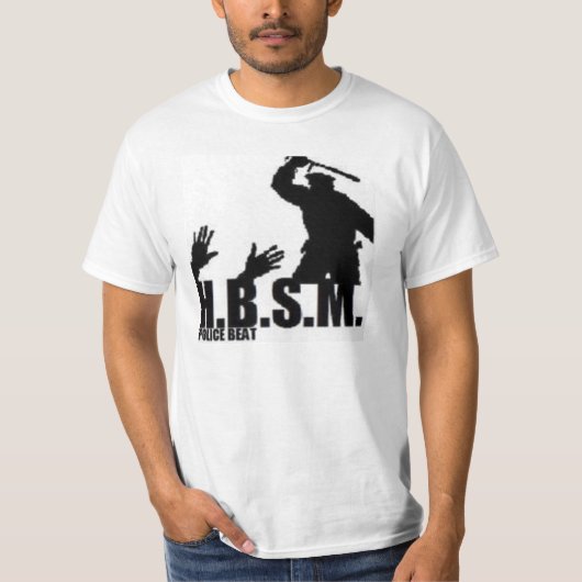 H.B.S.M. 警察はロゴのワイシャツを打ちました Tシャツ (正面)