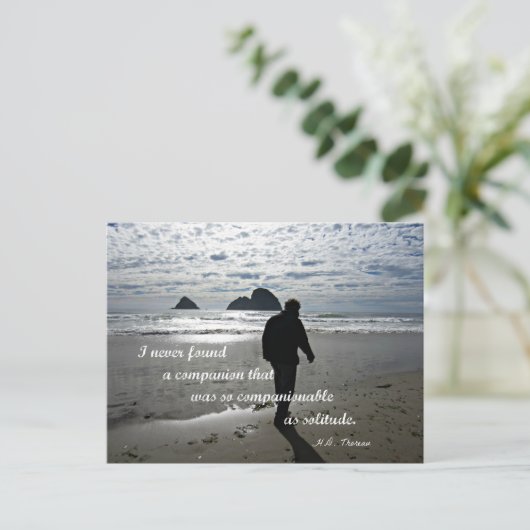 H.D.ソローによる孤独についての引用文 ポストカード (スタンド正面)