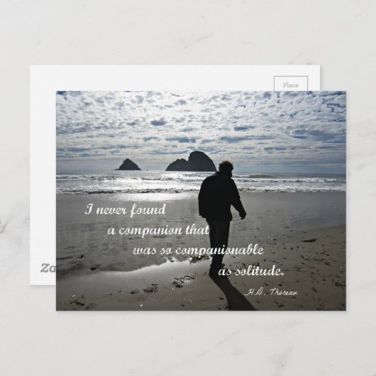 H.D.ソローによる孤独についての引用文 ポストカード (正面/裏面)