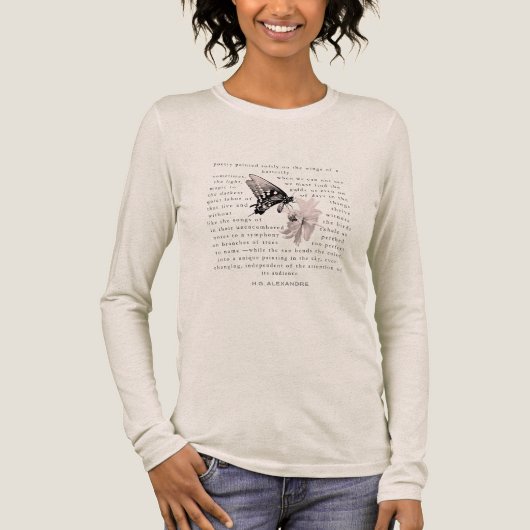 H.G. Alexandrによるロングスリーブ「優しく描かれた詩」 トライブレンドＴシャツ (正面)