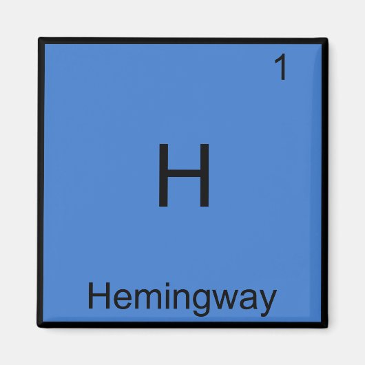 H - Hemingway化学素おもしろい子シンボルT型 マグネット (正面)