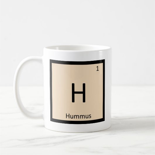 H - Hummusの前菜化学周期表 コーヒーマグカップ (左)