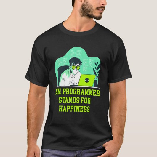 H in Programmer Stands for Happiness Memes Tシャツ (正面)