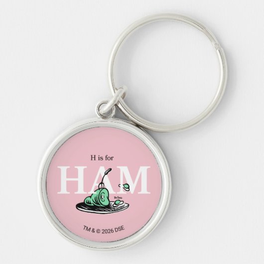 "H is for HAM" | Alphabet Design キーホルダー (正面)