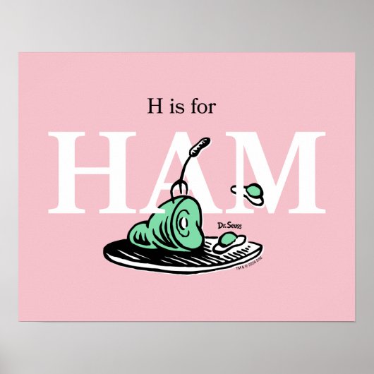 "H is for HAM" | Alphabet Design ポスター (正面)