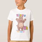 "H is for Hippo" Alphabet Tee – 毎日成長 Tシャツ (正面)