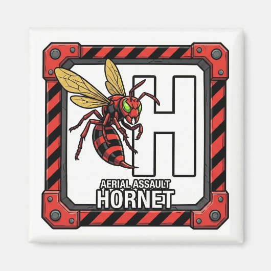 H is for Hornet – GTAスタイルABC学習マグネット マグネット (正面)