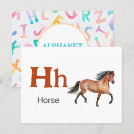H is for Horse – アルファベットフラッシュカード ポストカード