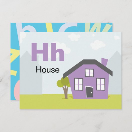 H is for House - Alphabet Flash Card ポストカード (正面/裏面)