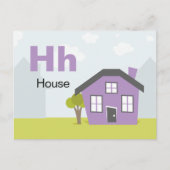 H is for House - Alphabet Flash Card ポストカード (正面)
