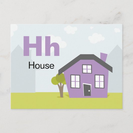 H is for House - Alphabet Flash Card ポストカード (正面)