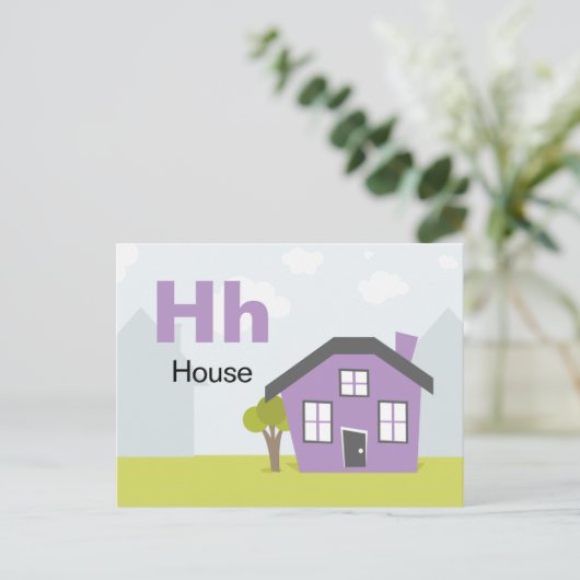 H is for House - Alphabet Flash Card ポストカード (スタンド正面)
