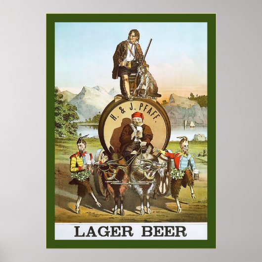 H.& J. Lager Beer to 1870s ~ヴィンテージ広告ズ ポスター (正面)