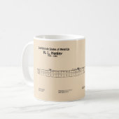 H. L. Hunley – 船舶設計図プランSD コーヒーマグカップ (正面左)