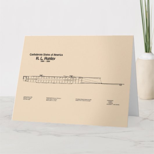 H. L. Hunley – 船舶設計図プランSD サンキューカード (正面)